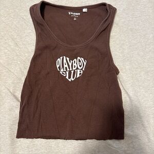 PLAYBOY Chocolate Brown Tank Top